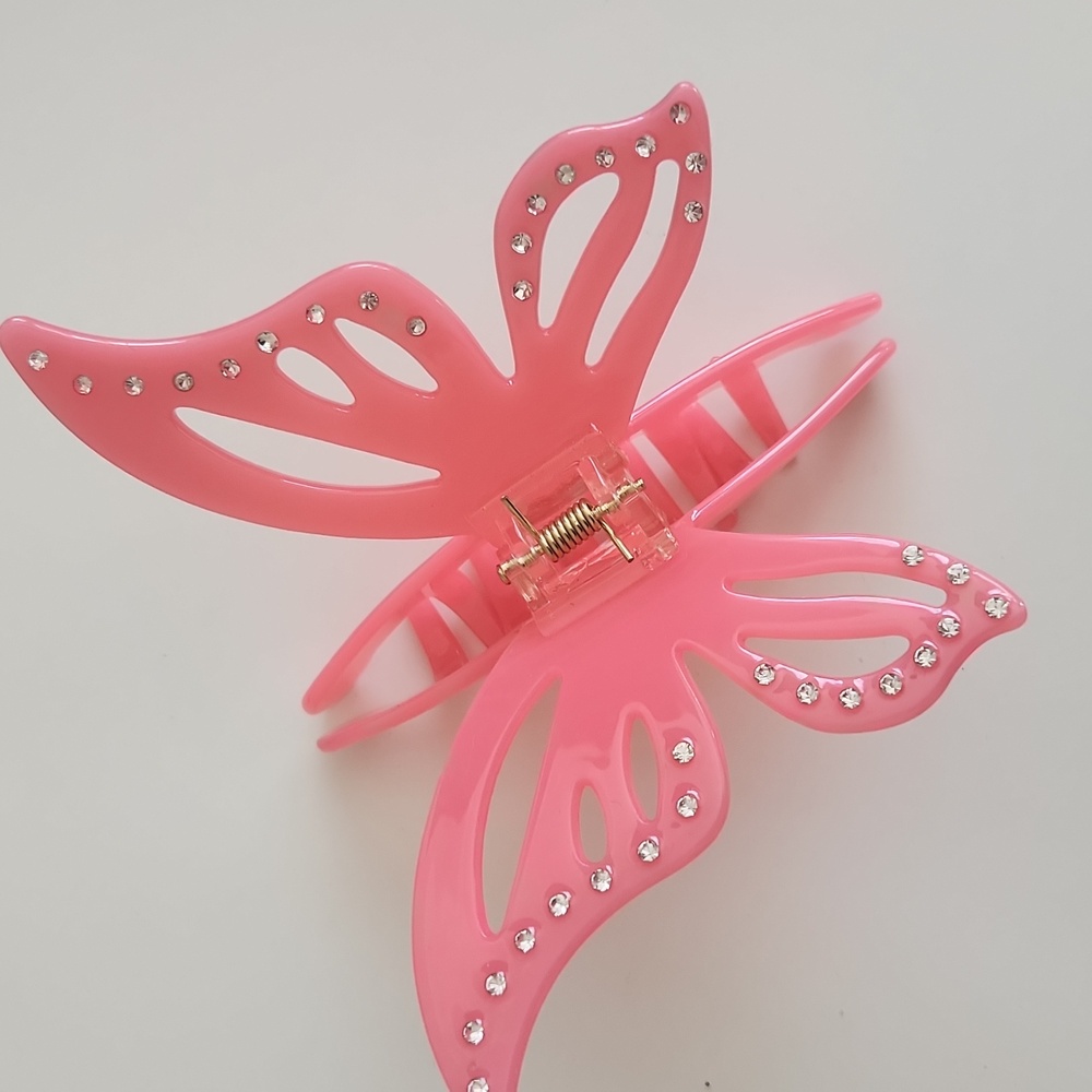 Pink Butterfly Hair Clip